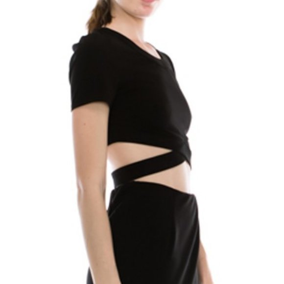 Criss Cross Cut Out Crop Top - Picture 3 of 4